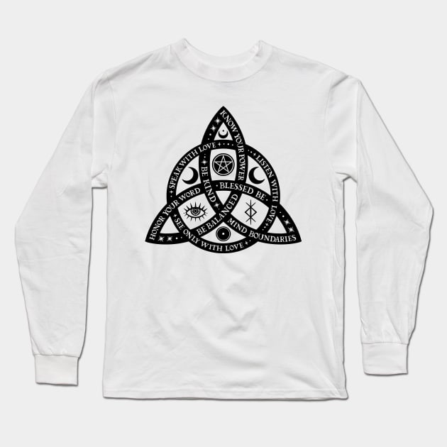 Triquetra Long Sleeve T-Shirt by OccultOmaStore